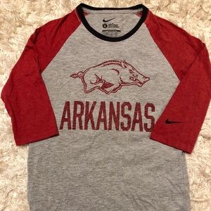 Nike Baseball tee. Arkansas razorbacks. Hogs shirt